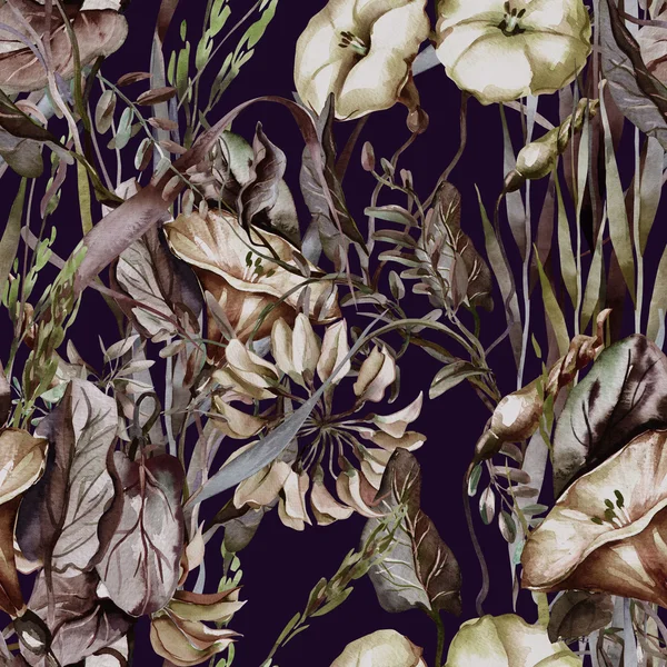 野生の花のシームレスなパターン — ストック写真