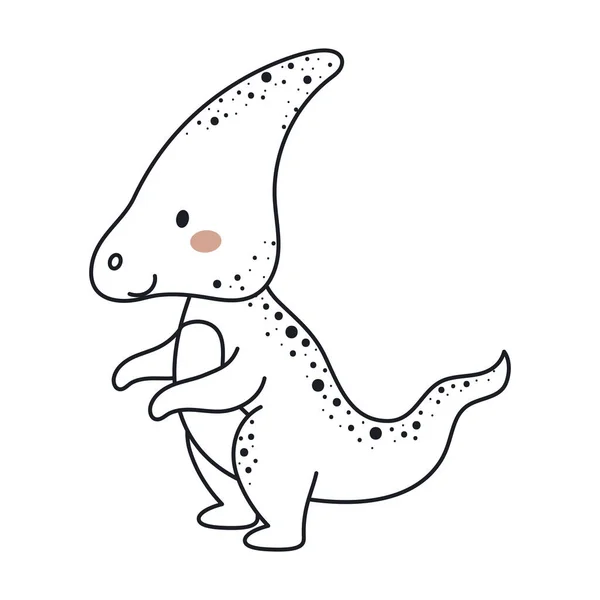 Симпатичный Динозавр Стиле Эскиза Забавный Мультяшный Динозавр Детских Открыток Детская — стоковый вектор