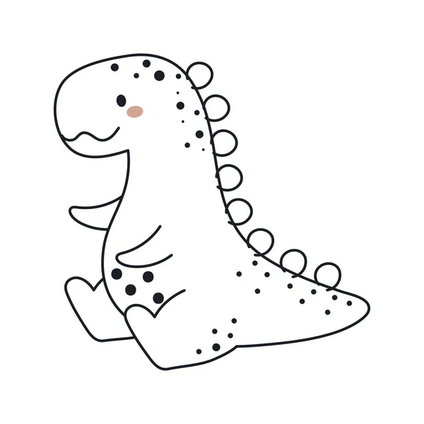 Niedlicher Dinosaurier Skizzenstil Lustiger Cartoon Dino Für Kinderkarten Babydusche Shirt — Stockvektor