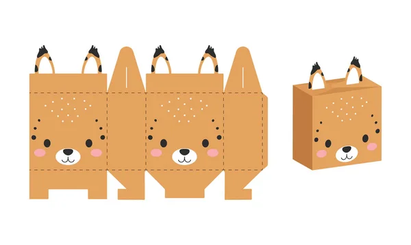 Απλή Συσκευασία Favor Box Lynx Design Για Γλυκά Καραμέλες Δώρα — Διανυσματικό Αρχείο