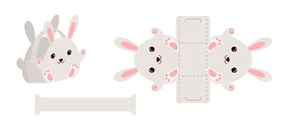 Enkel Förpackning Fördel Box Kanin Design För Sötsaker Godis Små — Stock vektor