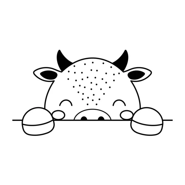 Πρόσωπο Αγελάδας Κινουμένων Σχεδίων Σκανδιναβικό Στυλ Χαριτωμένο Ζώο Για Παιδιά — Διανυσματικό Αρχείο