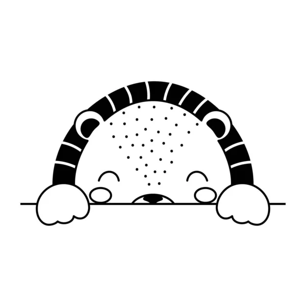 北欧風の漫画ライオンの顔 子供Tシャツ ウェア 保育園の装飾 グリーティングカード 招待状 ポスター 家のインテリアのためのかわいい動物 ベクターストックイラスト — ストックベクタ