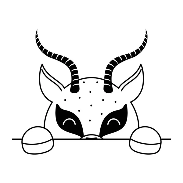 Cara Gazela Desenhos Animados Estilo Escandinavo Bonito Animal Para Crianças —  Vetores de Stock