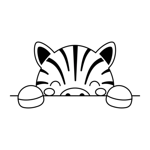 Karikatura Zebra Tvář Skandinávském Stylu Roztomilé Zvíře Pro Děti Trička — Stockový vektor