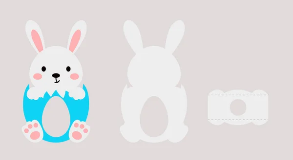 Porte Œufs Chocolat Lapin Pâques Mignon Boîte Papier Détail Pour — Image vectorielle