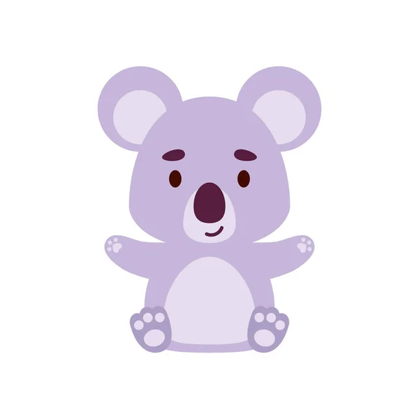 Cute Little Sitting Koala Cartoon Animal Character Design Kids Shirts — Stock Vector