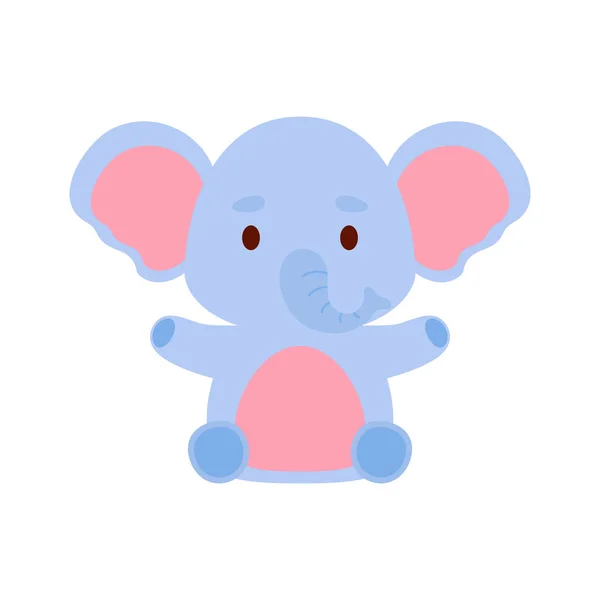 Lindo Elefante Sentado Diseño Personajes Dibujos Animados Para Niños Camisetas — Archivo Imágenes Vectoriales