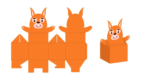 Einfache Verpackungen Begünstigen Eichhörnchen Design Für Süßigkeiten Bonbons Kleine Geschenke — Stockvektor