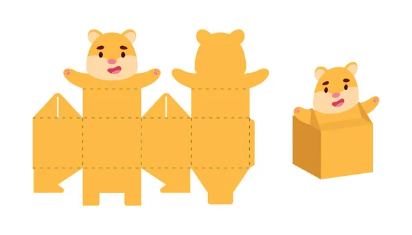Embalagem Simples Favor Caixa Hamster Design Para Doces Doces Pequenos — Vetor de Stock