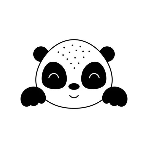 Mignonne Tête Panda Dans Style Scandinave Visage Animal Pour Enfants — Image vectorielle