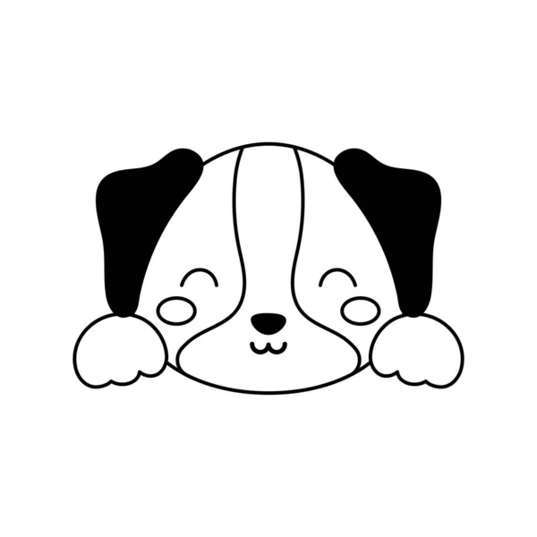可爱的狗头是斯堪的纳维亚风格的 供儿童穿的动物脸T恤衫 托儿所装饰 邀请函 室内装饰 矢量存量说明 — 图库矢量图片