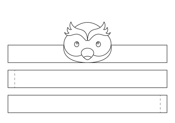 Printable Owl Paper Crown Fun Accessory Entertainment Diy Cut Party — Stock Vector