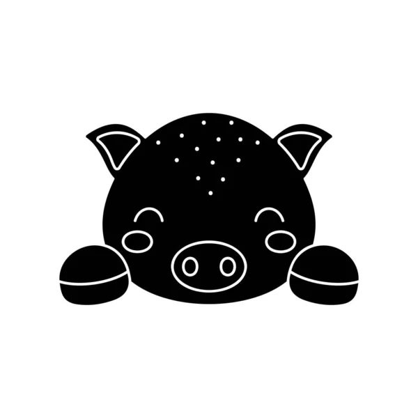 Cute Scandinavian Pig Head Animal Face Kids Shirts Wear Nursery — 图库矢量图片
