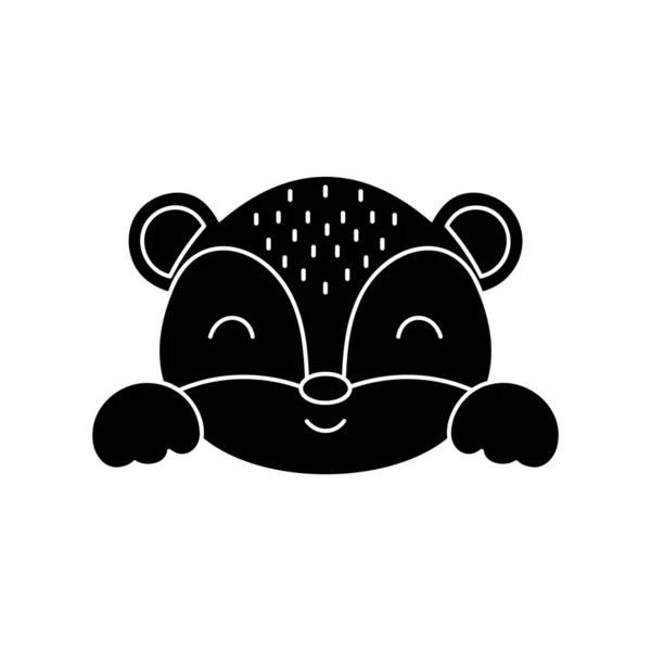 Cute Scandinavian Badger Head Animal Face Kids Shirts Wear Nursery — Stock Vector