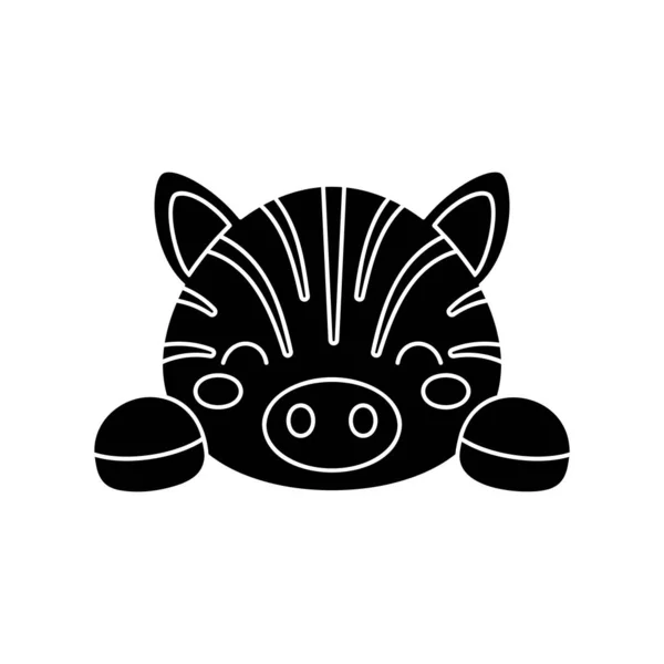 Roztomilá Skandinávská Zebra Zvířecí Obličej Pro Dětská Trička Oblečení Výzdoba — Stockový vektor