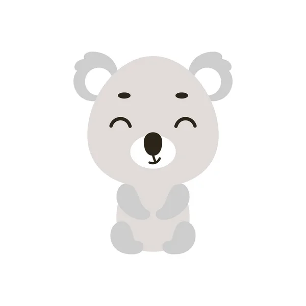 Lindo Koala Sentado Sobre Fondo Blanco Personaje Animal Dibujos Animados — Archivo Imágenes Vectoriales