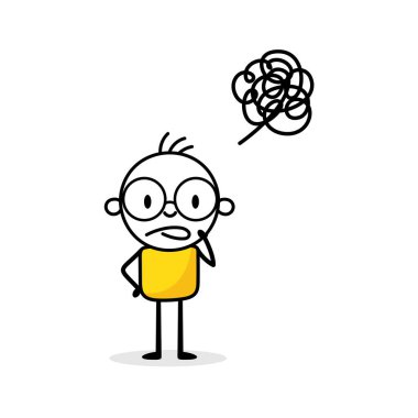 Mutsuz adam projeyi son teslim tarihine kadar bitiremeyecek kadar meşgul. Yorgun bir ofis çalışanı. İş stresi, aşırı çalışma yorgunluğu, endişe ya da yorgunluk. Vektör stok illüstrasyonu