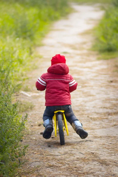 2-3 lat chłopiec rowerem równowagi — Zdjęcie stockowe