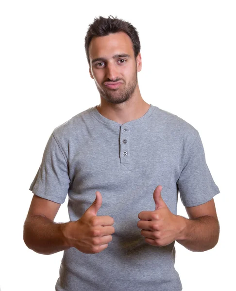 Cool latin guy showing both thumbs — Stock Photo, Image