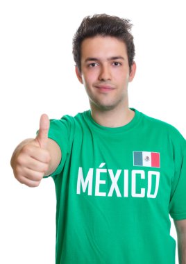 mexican taraftarların başparmak gösterilen gülümseyen