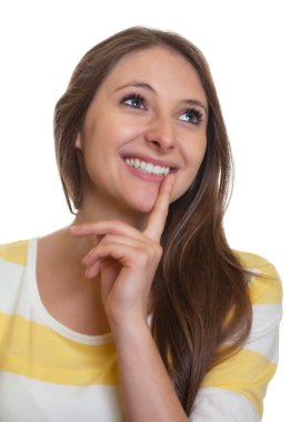 uzun kahverengi saçlı kadın rüyada gülen