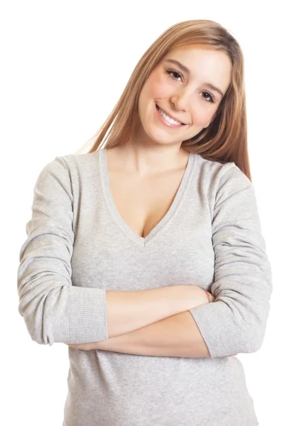 Attractive woman with crossed arms — Stock Photo, Image