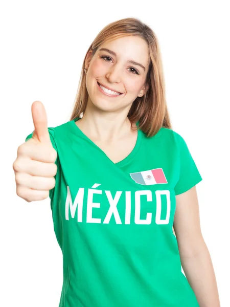 Mexikanska kvinnan visar tummen — Stockfoto