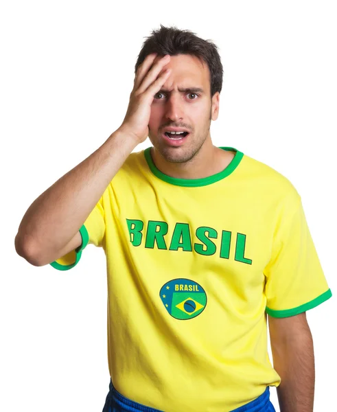 Geschockter brasilianischer Fußballfan — Stockfoto