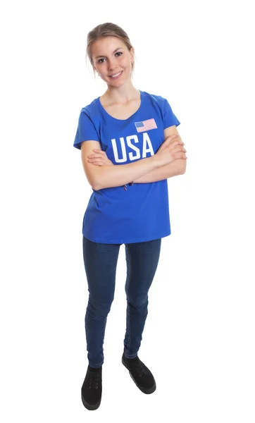 Americká sportovní fanoušek kompletní tělo — Stock fotografie