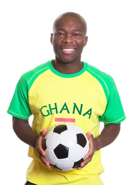 Portrait of a laughing football fan from Ghana wit — Stock Photo, Image