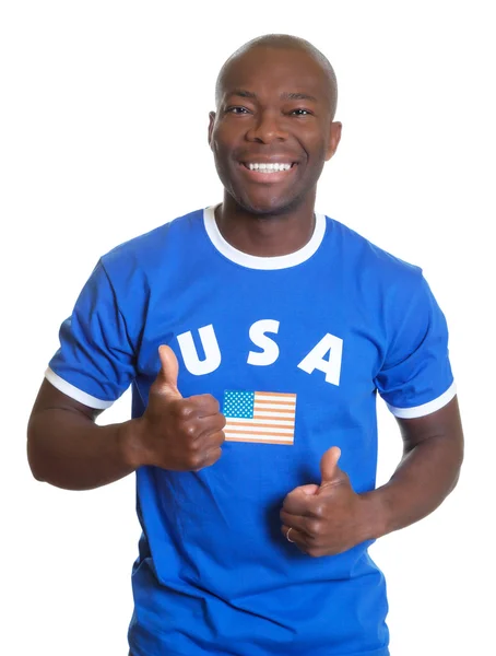 American sports fan showing both thumbs up — Stock Photo, Image