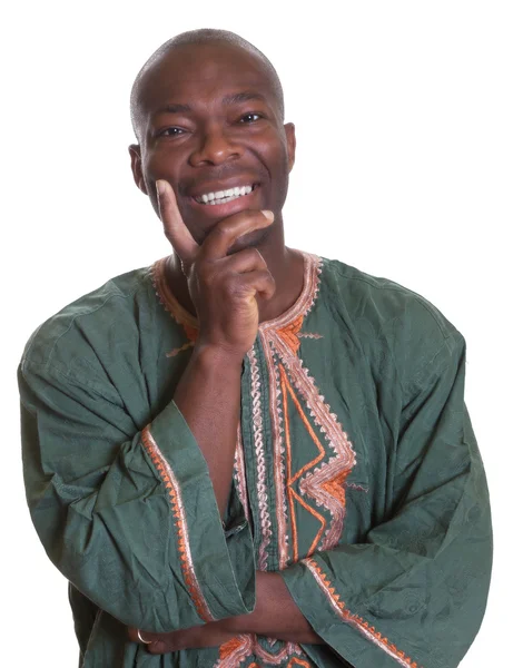 Laughing african man with traditional clothes — Stock Photo, Image