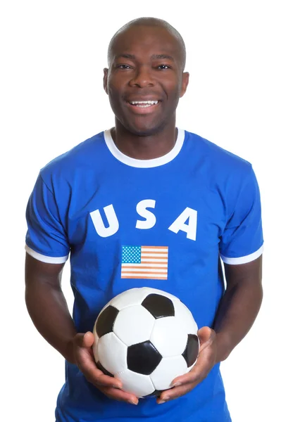 Aficionado al fútbol riéndose de USA — Foto de Stock