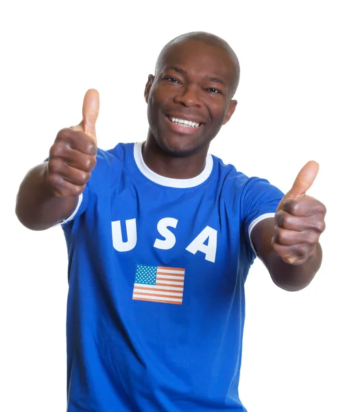 Laughing football fan from USA — Stock Photo, Image