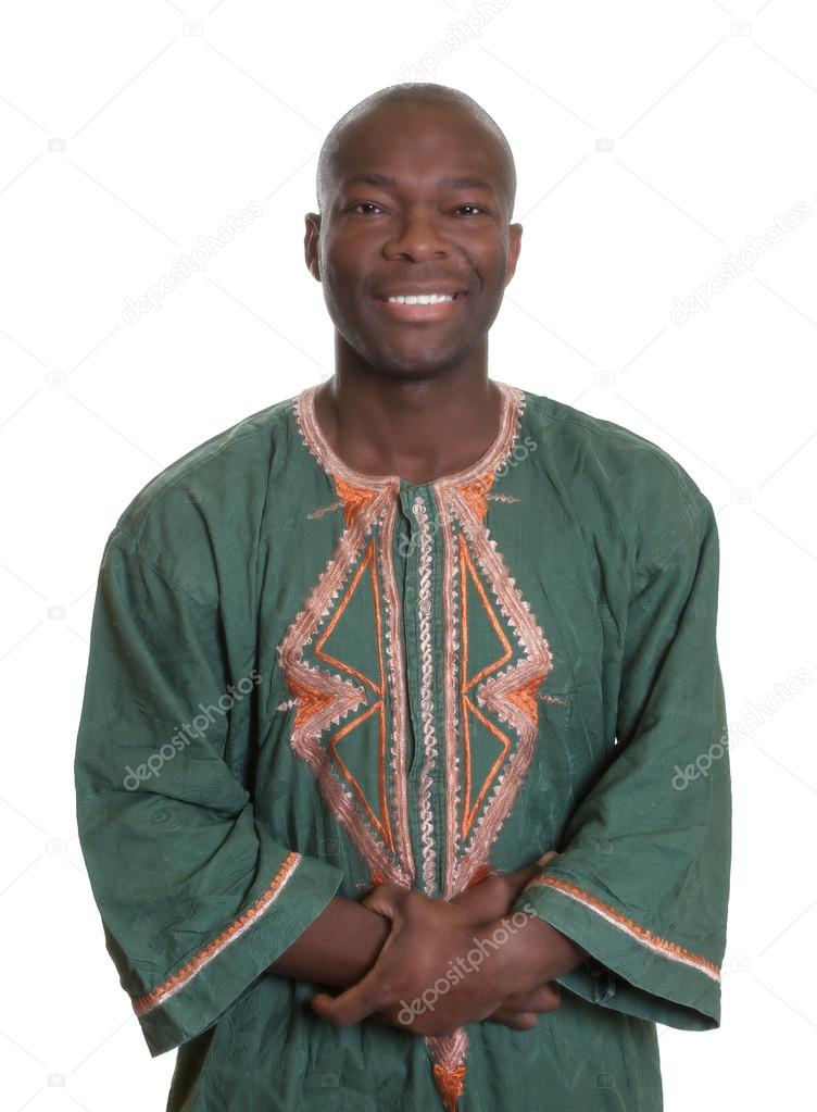 African man with traditional clothes and crossed arms
