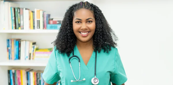 Laughing Latin American Medical Student Female Nurse Clinic — Stock Photo, Image