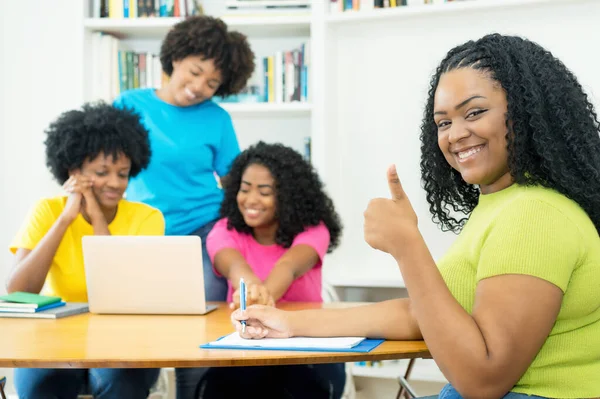 Motivated African American Computer Science Student Group Coding Students University — Stock Photo, Image