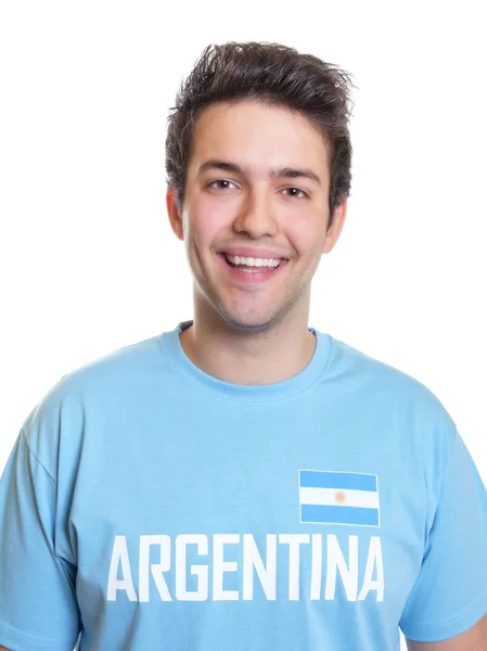 Портрет Смеющегося Футбольного Фаната Аргентины — стоковое фото