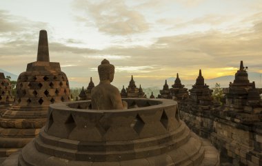Borobudur Temple at sunrise.Indonesia.