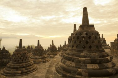 Borobudur Temple at sunrise.Indonesia.