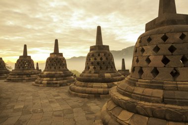 Borobudur Temple at sunrise.Indonesia.