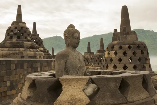 Borobudur Temple at sunrise.Indonesia.