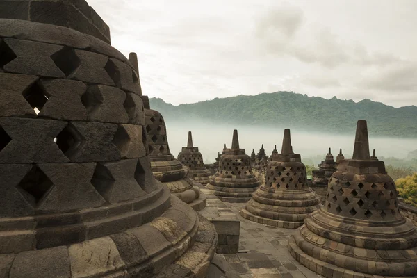 Borobudur Temple at sunrise.Indonesia. — Stock Photo, Image