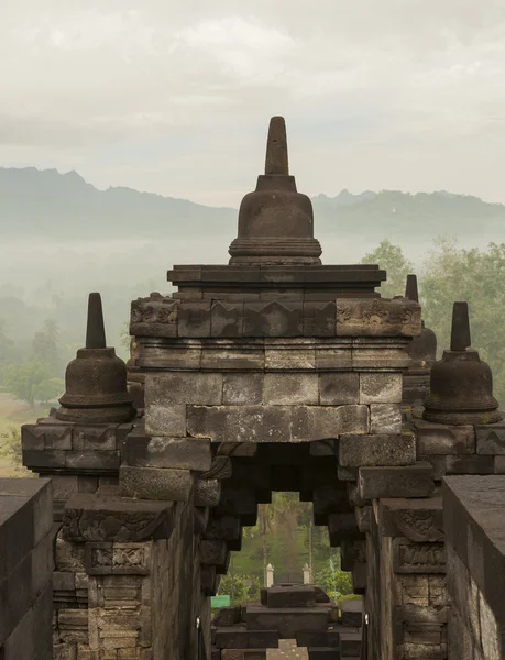 Borobudur Temple at sunrise.Indonesia. — Stock Photo, Image