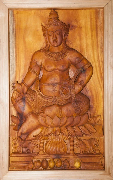 Madera tallada de lord krishna — Foto de Stock