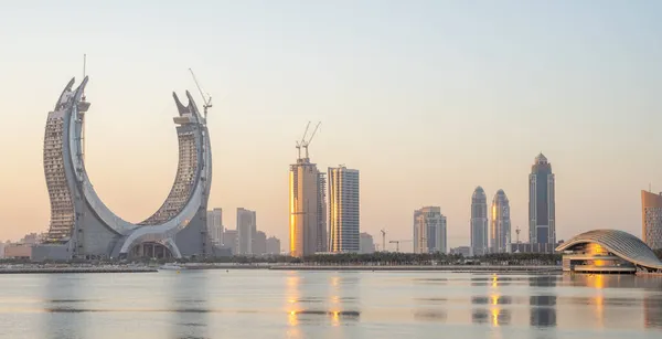 Lusail Qatar Octubre 2021 Hermosa Ciudad Reciente Desarrollo Con Muchos —  Fotos de Stock