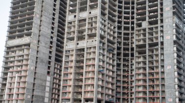 Katar 'da çok katlı apartman inşaatı manzarası