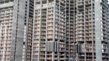 Katar 'da çok katlı apartman inşaatı manzarası
