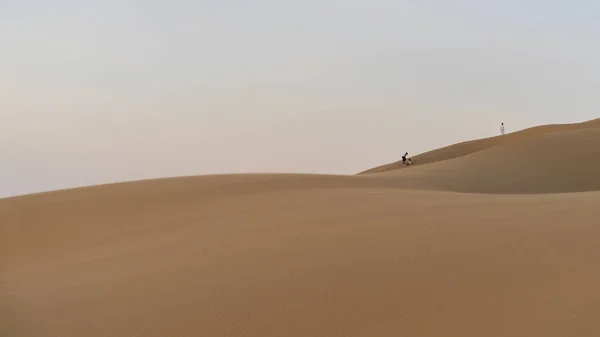 在鞑靼的敦煌沙丘的风景 有选择的重点 — 图库照片